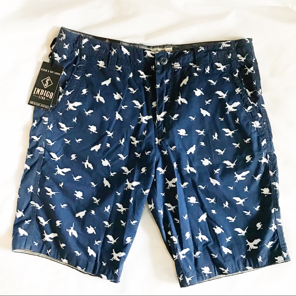 NWT Indigo Star Men’s Navy Blue Printed Shorts